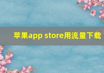 苹果app store用流量下载